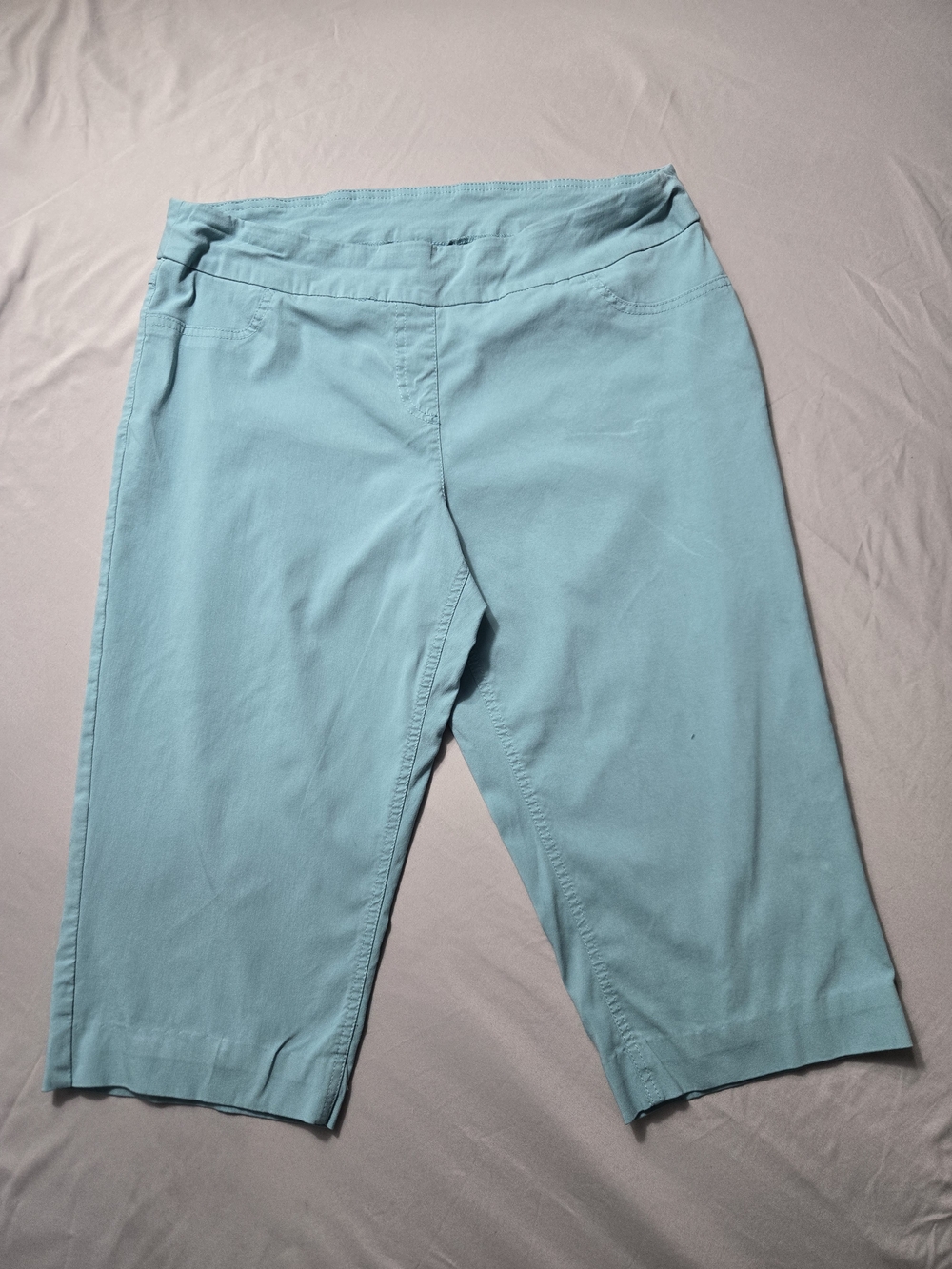 Slim Satione By Multiples Light Aqua Pull-On Bermuda Shorts